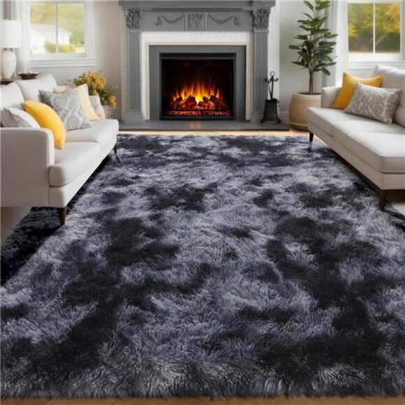 Abstract Shaggy Area Rug 6x9 Feet,Plush Fluffy Rugs for Living - Picture 1 of 7